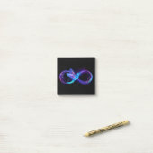 Post-it® Symbole de Neon Infinity par Glowing Hummingbird (Sur un bureau)