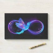 Post-it® Symbole de Neon Infinity par Glowing Hummingbird (Sur un bureau)