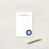 Post-it® Symbole de protection des yeux bleus personnalisés (Sur un bureau)