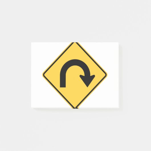 Post-it® Symbole de virage en U (Devant)
