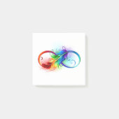 Post-it® Symbole d'infini avec plume arc-en-ciel (Devant)
