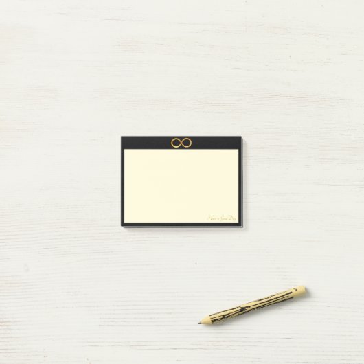 Post-it® Symbole d'infini doré (Sur un bureau)
