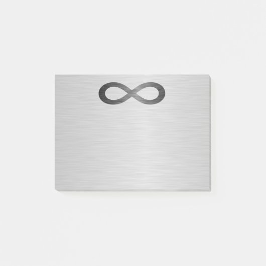 Post-it® Symbole d'infini sur la texture métallique de Faux (Devant)