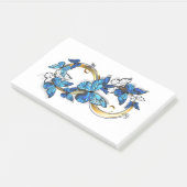 Post-it® Symbole infini de papillons Morpho bleus (Incliné)