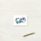 Post-it® Symbole infini de papillons Morpho bleus (Sur un bureau)
