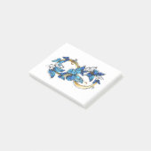 Post-it® Symbole infini de papillons Morpho bleus (Incliné)