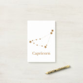 Post-it® Symbole moderne Zodiac Capricorne d'or | Élément T (Sur un bureau)