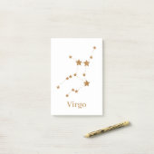 Post-it® Symbole moderne Zodiac Gold Virgo | Élément Terre (Sur un bureau)