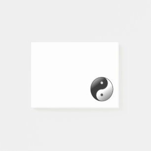 Post-it® Symbole noir et blanc de Yin et de Yang
