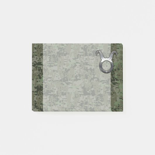 Post-it® Symbole Taurus Zodiac sur le camouflage numérique (Devant)