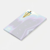 Post-it® SYMBOLE VÉTÉRINAIRE DE CADUCE D'OR Turquoise pourp (Incliné)