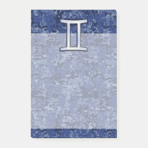 Post-it® SYMBOLE Zodiaque Gemini Camouflage numérique bleu