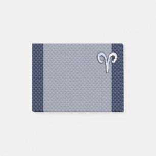 Post-it® SYMBOLE Zodiaque Silver Aries Style carbone de la 
