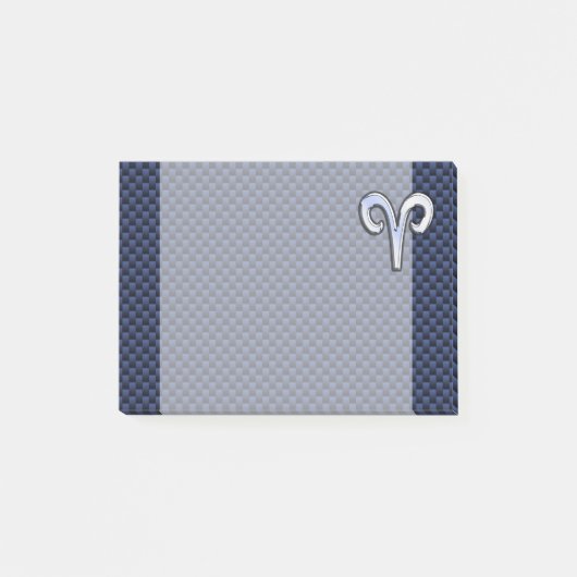 Post-it® SYMBOLE Zodiaque Silver Aries Style carbone de la  (Devant)