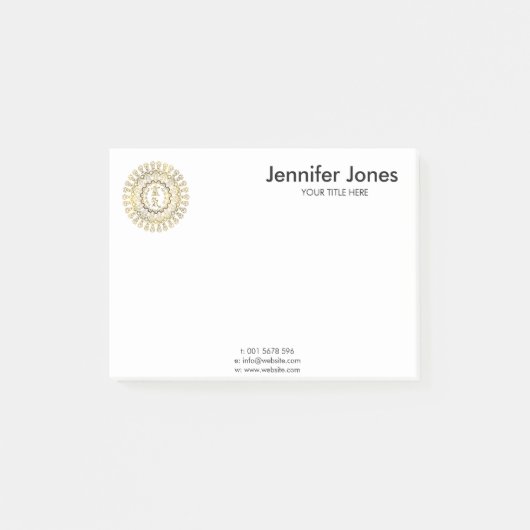 Post-it® Symboles curatifs de Reiki dans le mandala d'or (Devant)