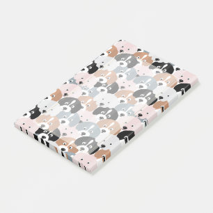 Post-it® Sympa Chiens Chiens Roses Black Illustration