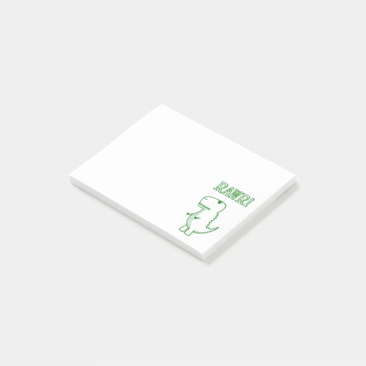 Post-it® T-Rex Dinosaure Vert En Colère (Incliné)