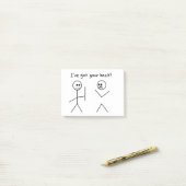 Post-it® T-shirt drôle "J'ai eu ton dos" (Sur un bureau)