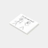 Post-it® T-shirt drôle "J'ai eu ton dos" (Incliné)