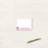 Post-it® Tabby Cat rétro avec notes postales (Sur un bureau)