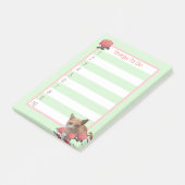 Post-it® Tabby Kitty Chat et Roses (Incliné)