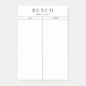 Post-it® Table Bunco simple noir et blanc (Devant)