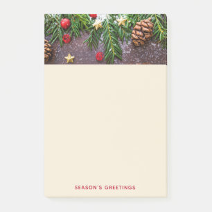 Post-it® Table de Noël rustique avec pin et neige