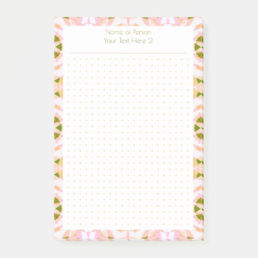 Post-it® Tableau Cadeau Étudiant Pink Green Dot (Devant)