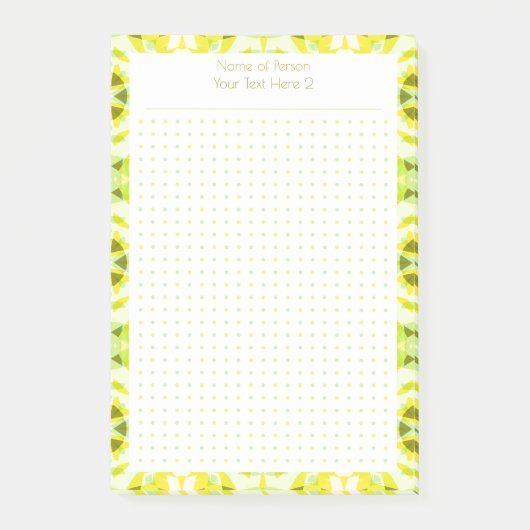 Post-it® Tableau Cadeau Personnalisé Jaune Vert Point Grill (Devant)