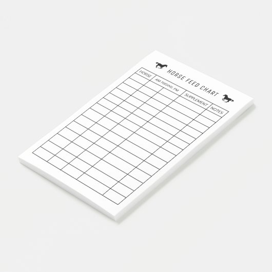 Post-it® Tableau d'alimentation du cheval, Calendrier d'ali (Incliné)