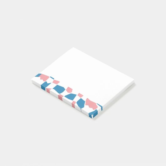 Post-it® Tableau de contrôle bleu rose rétro Abstrait (Incliné)