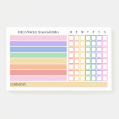 Post-it® Tableau Hebdomadaire des Responsabilités de Corvée (Devant)