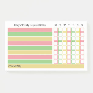 Post-it® Tableau Hebdomadaire des Responsabilités et des Tâ