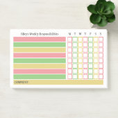 Post-it® Tableau Hebdomadaire des Tâches à Faire Rose Vert (Bureau)