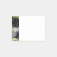 Tableau vintage de chaton noir et blanc