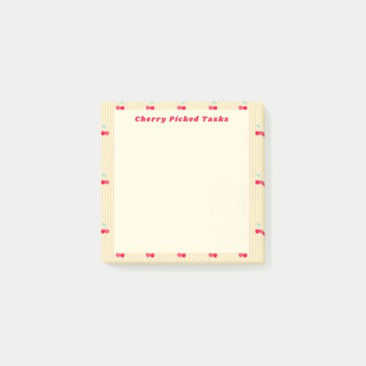 Post-it® Tâches Cueilleuses De Cerises Bordure Rétro Pop (Devant)