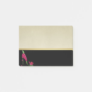 Post-it® Talons Fleur Élégants Modernes Féminins, Noir, Crè