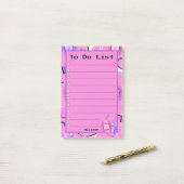 Post-it® Tamagotchi Rose Kawaii (Sur un bureau)