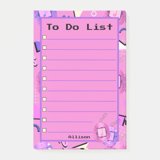 Post-it® Tamagotchi Rose Kawaii (Devant)