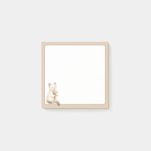 Post-it® Tan Arrière - plan Cute Chat avec Ice Cream Cone