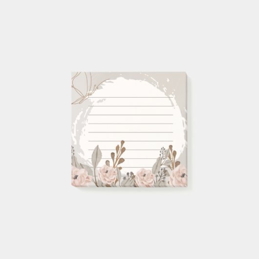 Post-it® Tan Brown neutre tan floral (Devant)