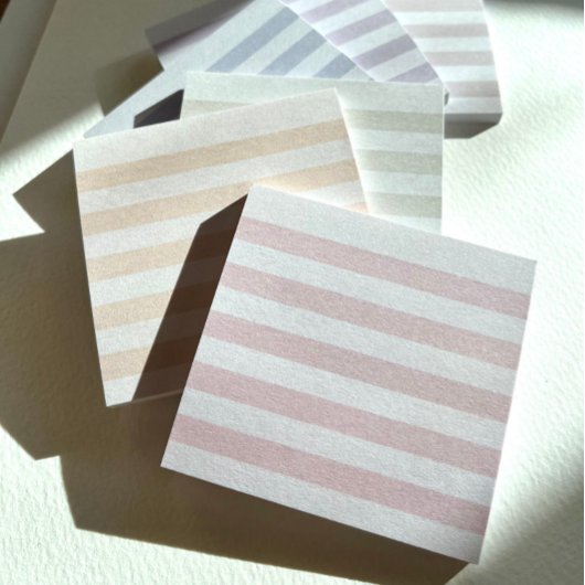 Post-it® Tan Pastel Tripe Post-It Notes