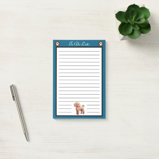 Post-it® Tan Poodle Dog To Do List (Bureau)