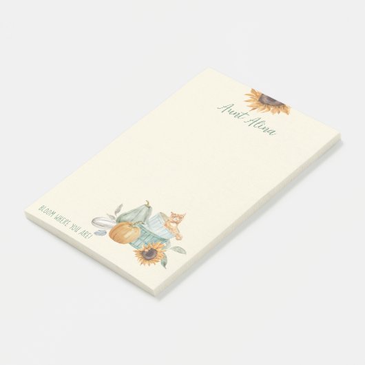 Post-it® Tante Fleuron Où L'On Est Tournesol Automne (Incliné)