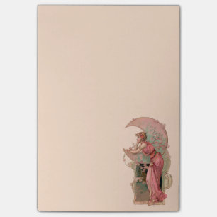 POST-IT® TAROTS/ LADY DE LA LUNE AVEC FLEURS EN ROSE