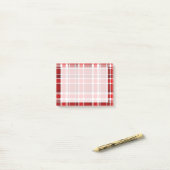 Post-it® Tartan blanc rouge de plaid (Sur un bureau)