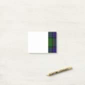 Post-it® Tartan du clan Sinclair vert et bleu (Sur un bureau)