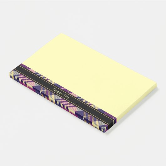 Post-it® Tartan mauve, or et bleu (Incliné)