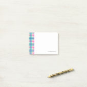 Post-it® Tartan, motif de plaid (Sur un bureau)