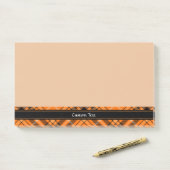 Post-it® Tartan orange d'Halloween (Sur un bureau)